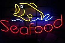 Seafood Fish 24"x20" Neon Sign Lamp Light Nightlight Business Beer Man Cave EY picture