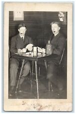 c1910's Kids Gambling Drinking Smoking RPPC Photo Unposted Antique Postcard picture