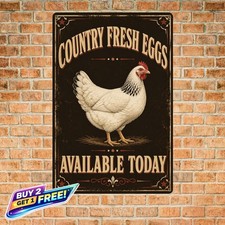 Free Range Eggs for Sale Sign Rustic Country Farm Metal Wall Plaque picture