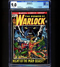 WARLOCK #1 CGC 9.0 1st Astrella Carpenter High Evolutionary Man Beast Key 1972 picture