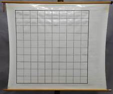 vintage rollable wall chart, maths, slate cloth panel, inscribe, chequerwise picture