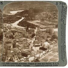 Athens Greece Rooftop Panorama Stereoview c1900 Lysicrates Monument Temple B1882 picture