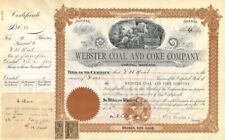 Webster Coal and Coke Co. - 1900-1946 dated Pennsylvania Mining Stock Certificat picture