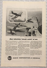 Vintage 1949 Original Print Ad Full Page - RCA - Stands Watch At Sea picture