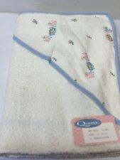Vintage NOS Quiltex Cannon Terry Cloth Hooded Baby Towel Bath Set Deer Floral picture