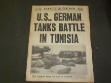 1943 JANUARY 25 NEW YORK DAILY NEWS-U.S., GERMAN TANKS BATTLE IN TUNISA- NP 4317 picture