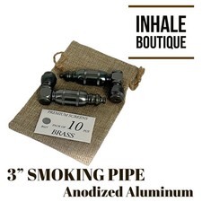 Collectible smoking pipes 3” / Set Of 2/ Anodized Aluminum / In Burlap Pouch picture
