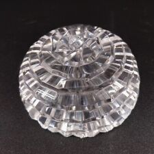 Vtg Waterford Glass Paperweight Ribbed Etched Crystal Half Dome 4