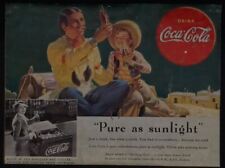 1938 COCA-COLA PURE AS SUNLIGHT NATIVE AMERICAN COWBOY VINTAGE ADVERTISMENT OS1 picture