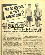 Ironized Yeast Company Atlanta Skinny Muscle Men Trunks Vintage Print Ad 1939 picture