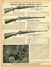 1934 Print Ad of Mauser Rifle Models 600 605K 610 615 625 Leopard & Lion Hunt picture