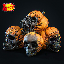 Pumpkin Skull Head Halloween Statues Scary Horror Skeleton Party Home Decoration picture
