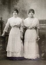 Beautiful Women Antique Photo Sisters or Twins Beautiful Dresses Odd Hairstyles picture