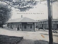 1915 RARE Postcard: Pearl River NY, Train Station, Erie Railroad picture