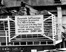 1918 SPANISH FLU SIGN in Navy Yard PHOTO Fluenza (196-D) picture
