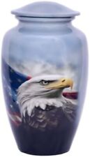 American Flag Cremation Funeral Urn for Adults Medium Size Handmade 200 lbs picture