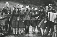 WW2 Picture Photo German officers and guards with womans guards 3908 picture