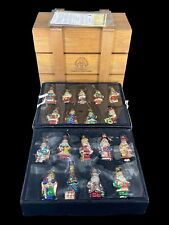 2002 Thomas Pacconi Classics Blown Glass Christmas Santa Ornaments Wood Crate picture