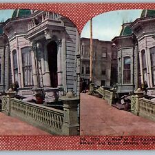 1906 San Francisco Earthquake Fire Steiner & Busch Street Houses Stereoview V41 picture