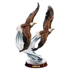 Bald Eagle Soaring Splendor Hand-Painted Sculpture with Crystalline Swirls picture