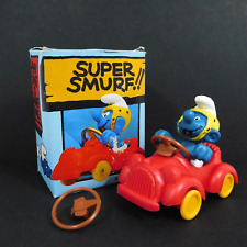 Schleich Car Super Smurf Figure Red Yellow  Wheeles Brown 6507 Peyo 40210 picture