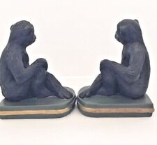 Monkey Ape Resin Statue Book Ends Very Heavy   3292 picture