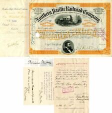 Northern Pacific Railroad Co. issued to and signed by William Windom - Autograph picture