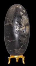 115MM Black Shungite With Pyrite Lingam for purification and clearing energy picture