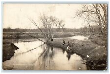 1913 View Of Blue Earth River Amboy Minnesota MN RPPC Photo Antique Postcard picture