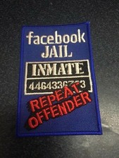 FACEBOOK JAIL INMATE PATCH, FUNNY PATCHES picture