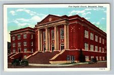 Beaumont TX-Texas, First Baptist Church, Religion Exterior Vintage Postcard picture