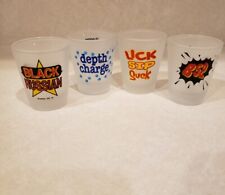 Alcohol Recipes Shot Glasses B52 Lick Sip Suck Set Of 4 Frosted Glass picture