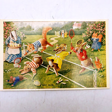 Making The Feathers Fly Racey Helps Postcard Squirrels Playing Badminton Bunnies picture