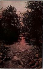 1908 BEAUTIFUL LANDSCAPE WITH STREAM MESSAGE FROM SCHOOL GIRL POSTCARD 25-163 picture