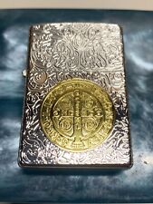Zippo Windproof  silver St. Benedict Lighter, Constantine,  New In Box picture