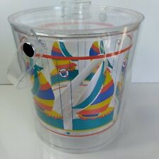 Acrylic Ice Bucket Sailboat Regatta Yacht Club Vintage 1992 Ocean Sailing Salty picture