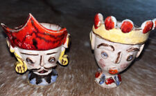 Vintage Giovanni DeSimone Italian Art Pottery King And Queen Candlestick Candle picture