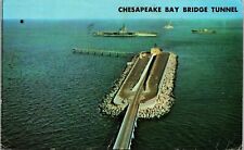 Chesapeake Bay Bridge Tunnel Virginia Beach VA Postcard PM Cancel WOB Note VTG picture