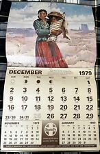 Vintage RARE 1979 Santa Fe Railroad Frederic Mizen Full 24 X 14 Calendar NAVAJO picture