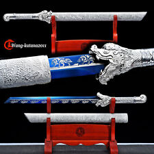 31'Snow Wolf Broadsword Blue 1095 Steel Chinese Tang Dynasty Handmade Sword Dao刀 picture