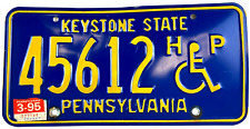 Pennsylvania 1995 Handicap License Plate Vintage Man Cave Garage Decor Collector picture