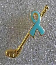 light blue ribbon golf club pin,prostate cancer awareness, made in the USA picture