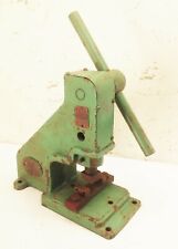 Vtg antique Berkroy bench top cast iron manual arbor press punch setting machine picture