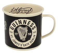 Guinness Enamel Mug, St James's Gate Label, Black & Cream picture