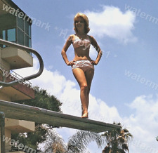 Beautiful Sexy Lady in Swimsuit Diving Board 1963 Original 35mm Photo Slide picture