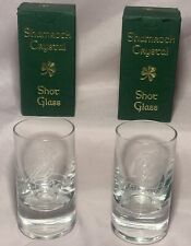 Shamrock Gift Company Etched Crystal Shot Glass With Original Box And Sticker X2 picture
