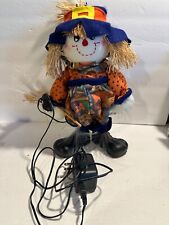 Halloween/Fall Decorative Fiber Optic Scarecrow Doll W/Bat & Broom 12.5