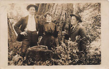VINTAGE RPPC REAL PHOTO POSTCARD FOLKS AMONG BIG TREES CA 1907 091423 S picture