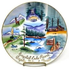 Beautiful Crystal Lake Resort Angeles National Forest 7 1/2” Souvenir Plate. picture
