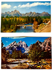 RPPC Grand Teton Peak Range Jackson Hole National Park Wyoming (2) Postcards picture